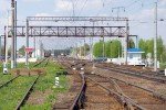 станция Руденск: Путевое развитие в нечётной горловине, переезд