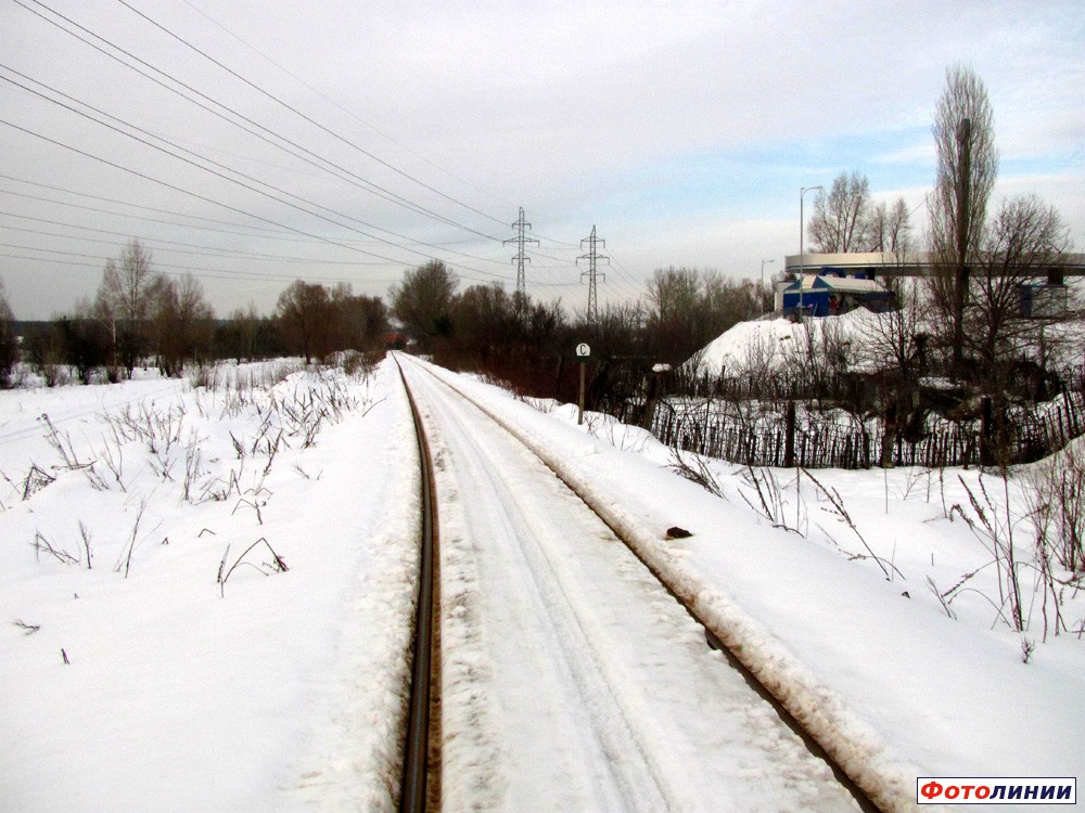 Подъездные пути Киев-Днепровского МППЖТ, вид в сторону Вышгорода