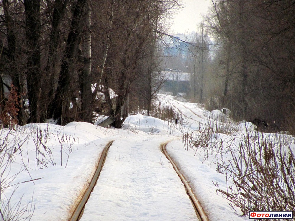 Подъездные пути Киев-Днепровского МППЖТ, вид в сторону станции