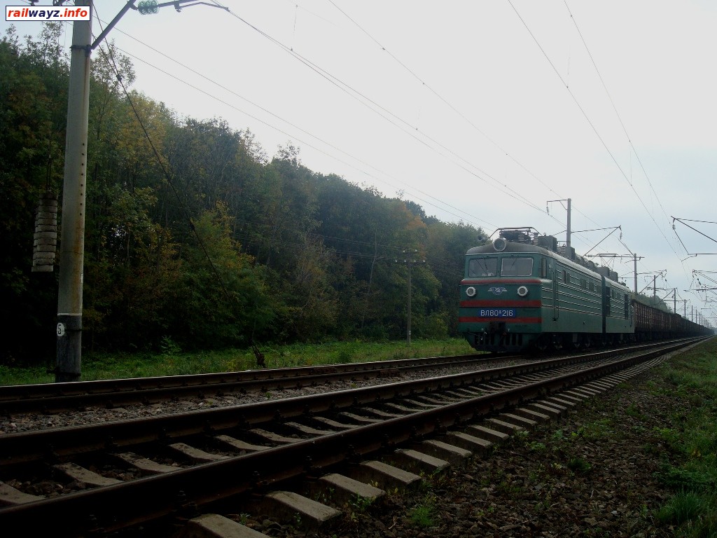 Линия Жмеринка - Подволочиск. Перегон Гречаны - Грузевица. Приближается грузовой поезд