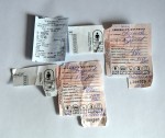 Билеты, купленные в кассе о.п. Новодруцк