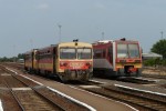 Автомотриса Bzmot 258 и дизель поезд 416 020 на ст. Сентеш