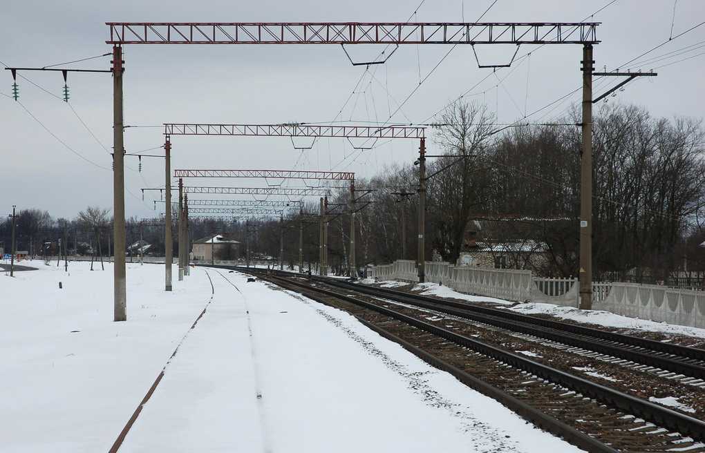 Вид станции со стороны горловины в сторону Руденска