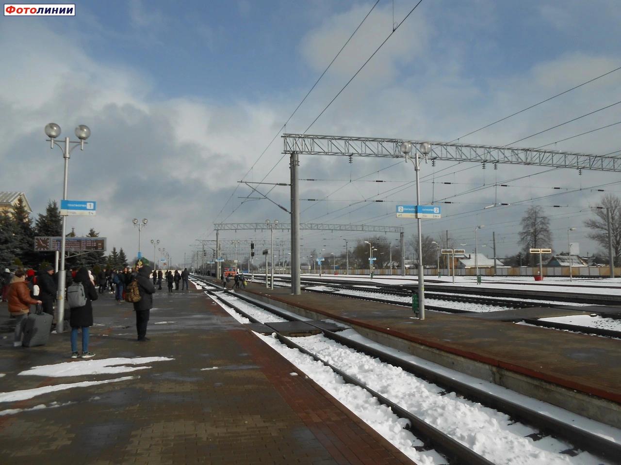 Вид с 1-й платформы в сторону Гомеля и Калинковичей