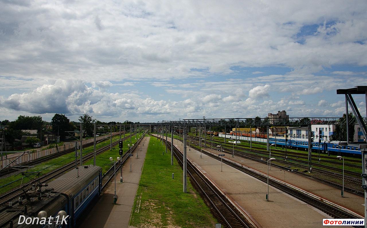 Вид с пешеходного моста в сторону Осипович и Могилёва (2)