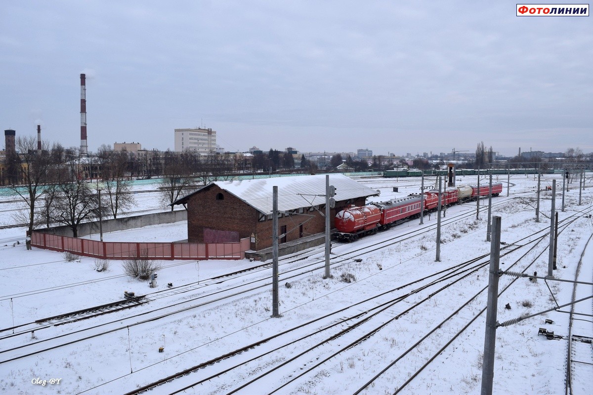 Вид на завод "Гомсельмаш" и пожарный поезд