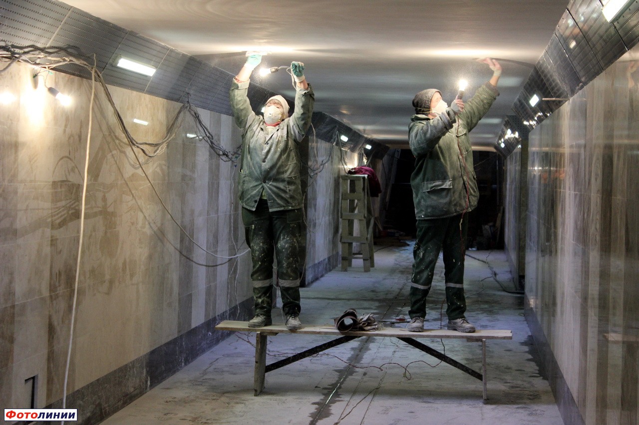 Отделочные работы в новом тоннеле