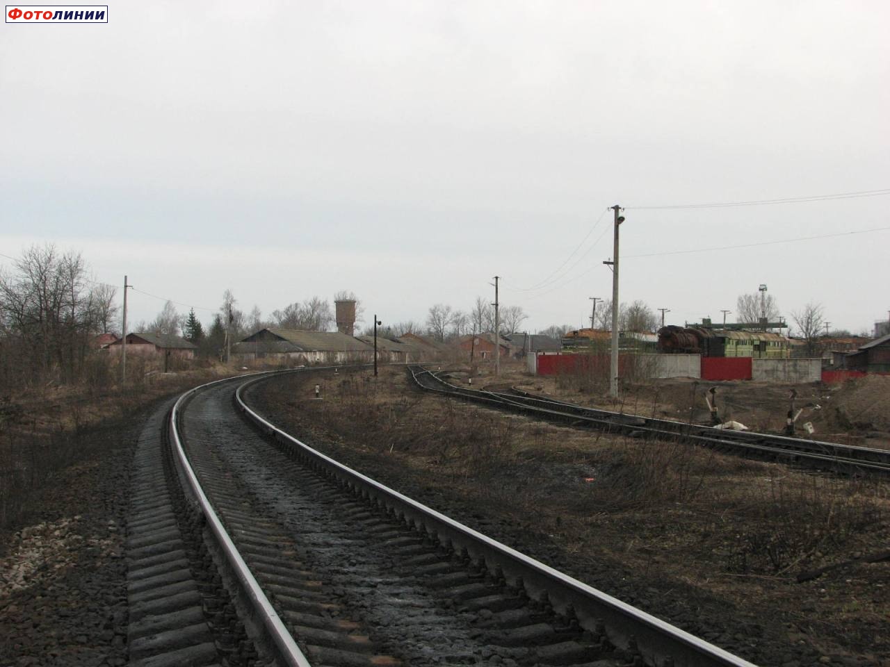 Вид на чётную горловину Себежского парка и базу запаса (справа - соединительная ветка с Витебской дороги)