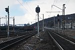 станция Мурманск: Маневровые светофоры М63 и М61 и выходной светофор ЧБ в северной горловине