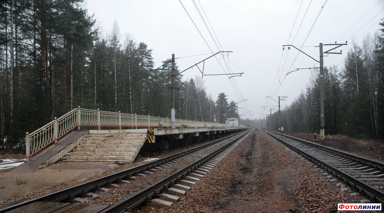 Вид платформы петербургского направления в сторону Приозерска