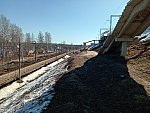 Вид пассажирской платформы с насыпи линии Лосево I — Каменногорск