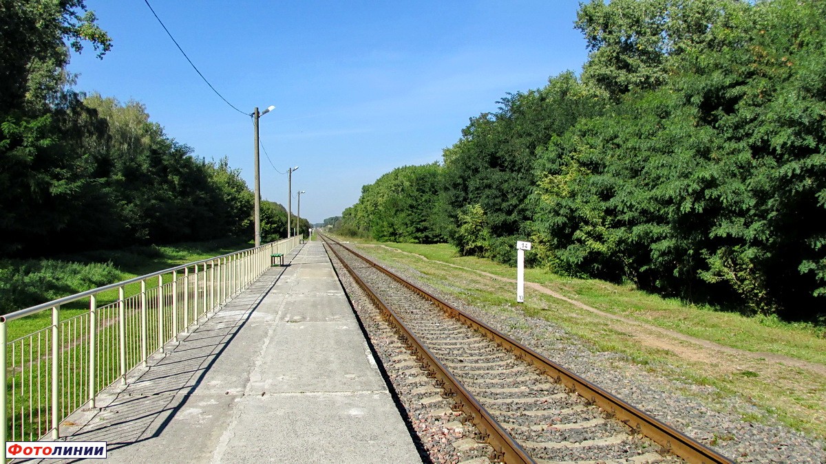 Вид с платформы в сторону станции Сож