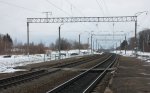 станция Хлюстино: Вид платформ в сторону Смоленска