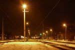 станция Ждановичи: Вид платформ ночью