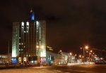 станция Минск-Пассажирский: Вид привокзальной площади ночью