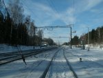 станция Дубравы: Вид с подъездного пути балластного карьера "Радошковичи"
