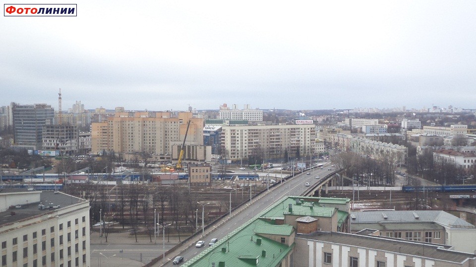 Вид на станцию с 14 этажа БГПУ имени М. Танка