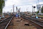 станция Новополоцк: Вид на горку и сортировочный парк из приёмо-отправочного парка