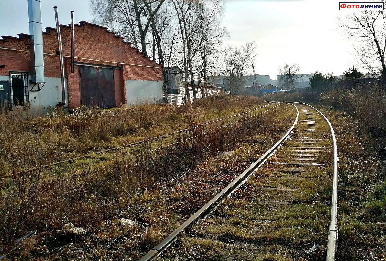 Подъездные пути к ОАО Пушкино-Хлебопродукт, вид в сторону пассажирских путей