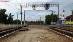 Переезд и вид в сторону Павелецкого вокзала