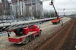 о.п. Аминьевская: Реконструкция путей и строящаяся восточная платформа, вид в нечётном направлении