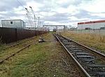 станция Малоярославец: Разъезд на подъездном пути к заводу стальных конструкций, вид из юго-восточной горловины на северо-запад