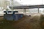 станция Подмосковная: Тупик  подъездного пути на тяговую электрическую подстанцию № 253 «Стрешнево», вид в нечётном направлении