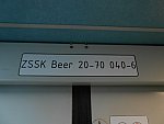 Табличка с номером вагона в поезде Прага - Кошице