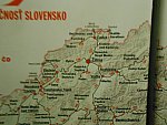 Фрагмент схемы железных дорог Словакии в вагоне поезда Прага - Кошице