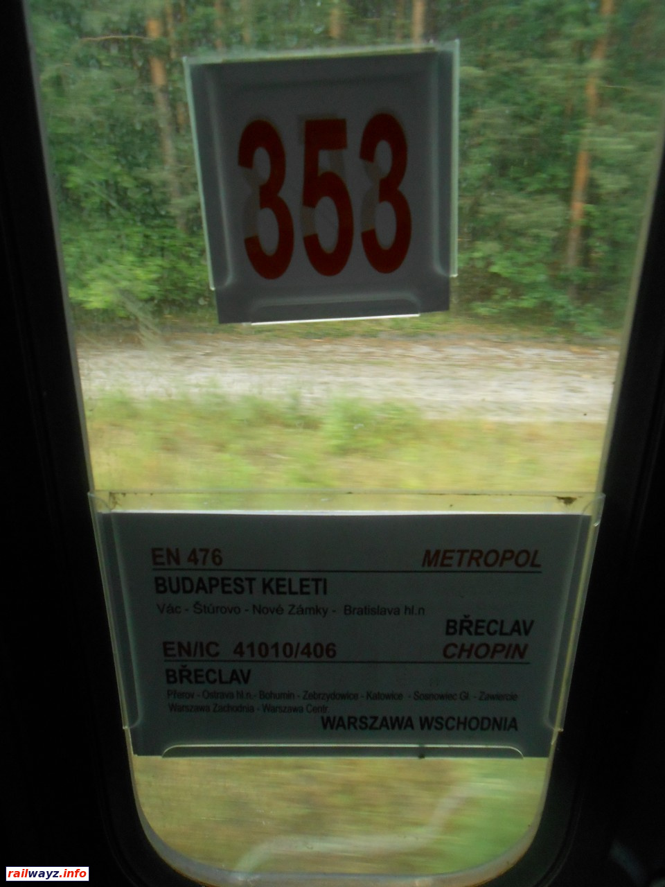 Табличка в поезде 476/41010/406