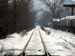 Подъездные пути Киев-Днепровского МППЖТ, вид в сторону станции