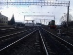 Линия Жмеринка - Подволочиск. Вид со станции Гречаны в сторону Хмельницкого