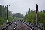 станция Лужесно: Маневровый светофор М2 и входной светофор Ч со стороны Витебска