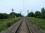 станция Скривери: Входной светофор N из Айзкраукле (нечётный) и километровый знак
