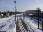 станция Шкиротава: Пути надвига на сортировочную горку из "А" парка в "В" парк и перроны для расцепщиков вагонов