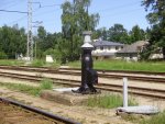 станция Саулкрасти: Остатки паровозной колонки между 2 и 3 путями