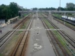 станция Земитаны: Вид на пути и платформы с Земитанского моста
