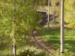 путевой пост Браса: Вид с путепровода на перегон Чиекуркалнс - Рига-Краста
