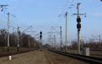 станция Вакуленцы: Входные светофоры Ч и ЧМ, вид в сторону Люботина