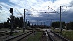 станция Полтава-Южная: Маневровый заградительный светофор Мз3 и маневровый М35. Переезд "136 км+636м". Вид в нечётном направлении