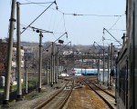 станция Красноград: Вид в сторону станции в западной горловине