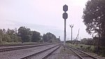 станция Лохвица: Выходные светофоры Ч5, Ч1, Ч3, Ч2 и Ч4 в нечетной(южной) горловине, вид на Ромодан