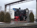 станция Ромны: Паровоз-памятник на территории локомотивного депо