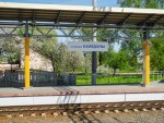 станция Колядичи: Табличка с названием станции на первой платформе