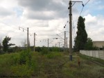 станция Купянск-Сортировочный: Конец контактной подвески, вид со стороны Куриловки