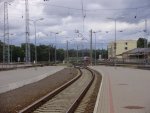 станция Вильнюс: Вид с перрона в сторону Науйойи-Вильня
