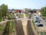 станция Вильнюс: Вид с путепровода на ВЛРД и поворотный круг