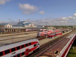 станция Вильнюс: Вид на перроны с пешеходного моста