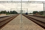 станция Красный Берег: Новая платформа. Вид в сторону Жлобина - Гомеля
