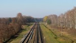 обгонный пункт Жлобин-Западный: Вид с путепровода на станцию до электрификации